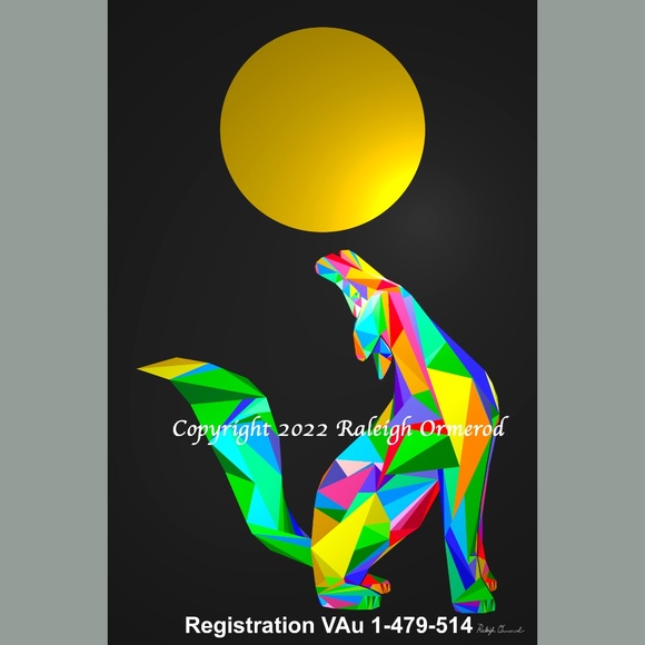 Song Dog, Light Moon by Raleigh Ormerod 20x30 - Picture 1 of 2